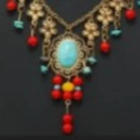 Retro Bohemian Trendy Cool Flowers, Multi-layered Handmade Tassel Necklace - Picture 5 of 6